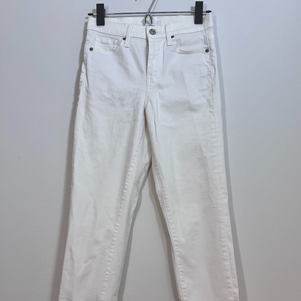 Uniqlo White High-Rise Skinny Straight Cigarette Jeans Size 23in